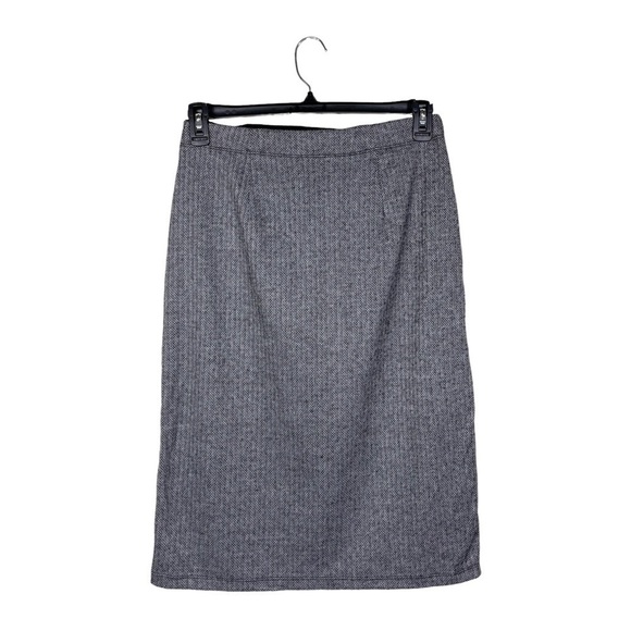 NWT Max Studio Gray Herringbone Pull On Gathered Faux Wrap Pencil Skirt Size M - Picture 3 of 7